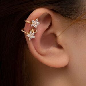flower cuff earrings A806